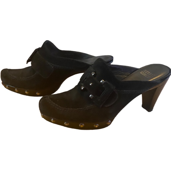 Stuart Weitzman double agent, heeled, suede, studded, mules. sz 5 - Picture 3 of 16